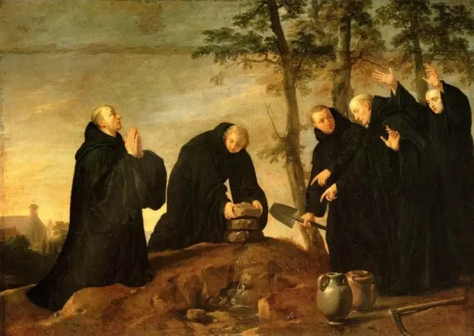 Gebeurtenissen uit het leven van Sint-Benoît: Het wonderbaarlijke fontein - Philippe de Champaigne