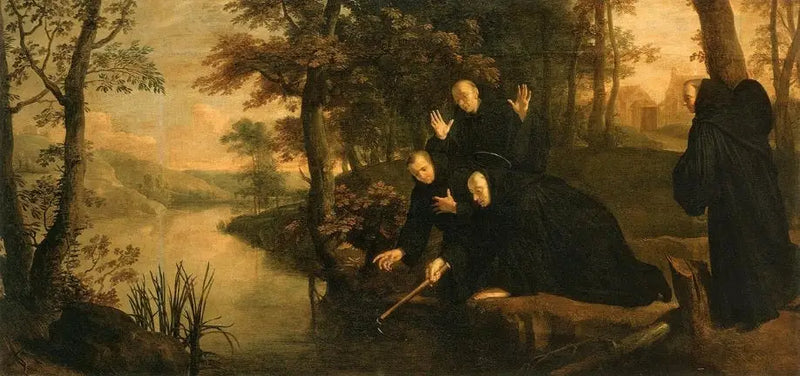 Episoden uit het leven van Sint-Benoît: De bijl verbonden aan zijn steel - Philippe de Champaigne