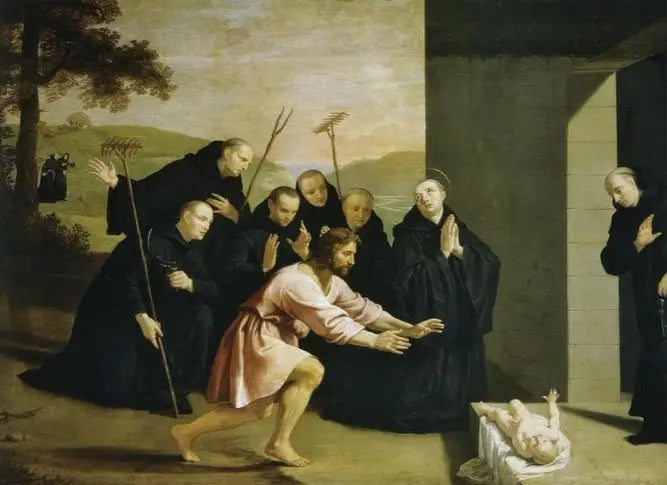 Levensgebeurtenissen van Sint-Benoît: De herrezen jongen - Philippe de Champaigne