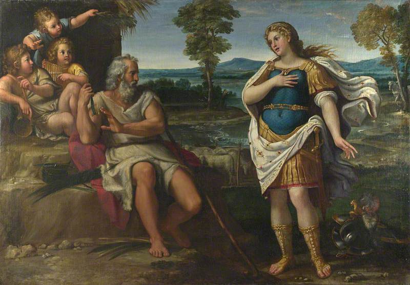 Erminia zoekt toevlucht bij de herders - Annibale Carracci