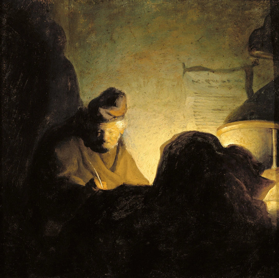 Een geleerde bij het kaarslicht - Rembrandt