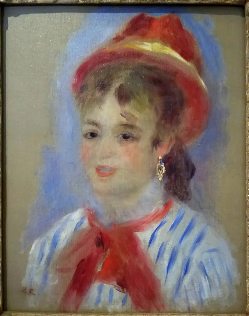 Estelle met de rode hoed - Pierre-Auguste Renoir