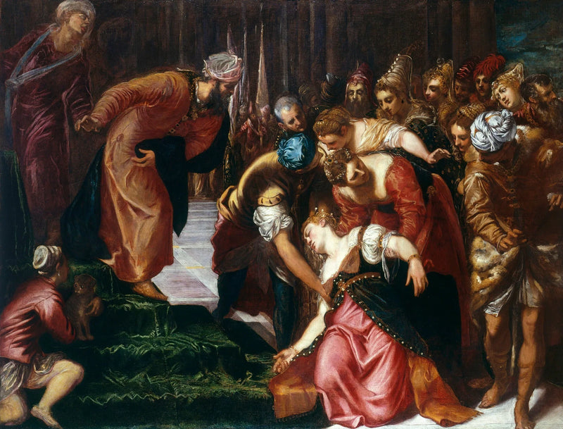 Esther voor Assuérus - Jacopo Tintoretto