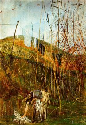De was ophangen. Muurschildering van Falconiera - Giovanni Boldini