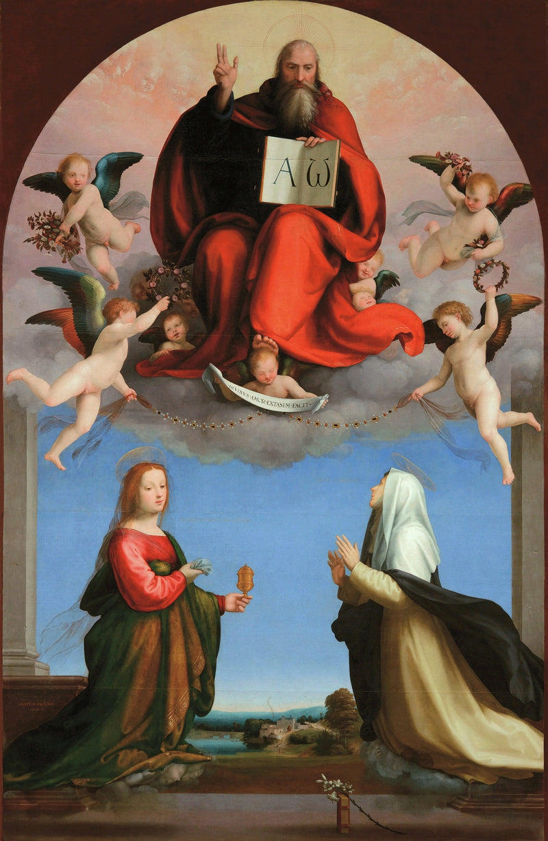 Eternal in glorie tussen de heilige Maria Magdalena en Catharina van Siena - Fra Bartolomeo