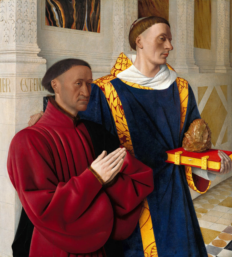 Étienne Chevalier voorgesteld door Sint-Etienne - Jean Fouquet
