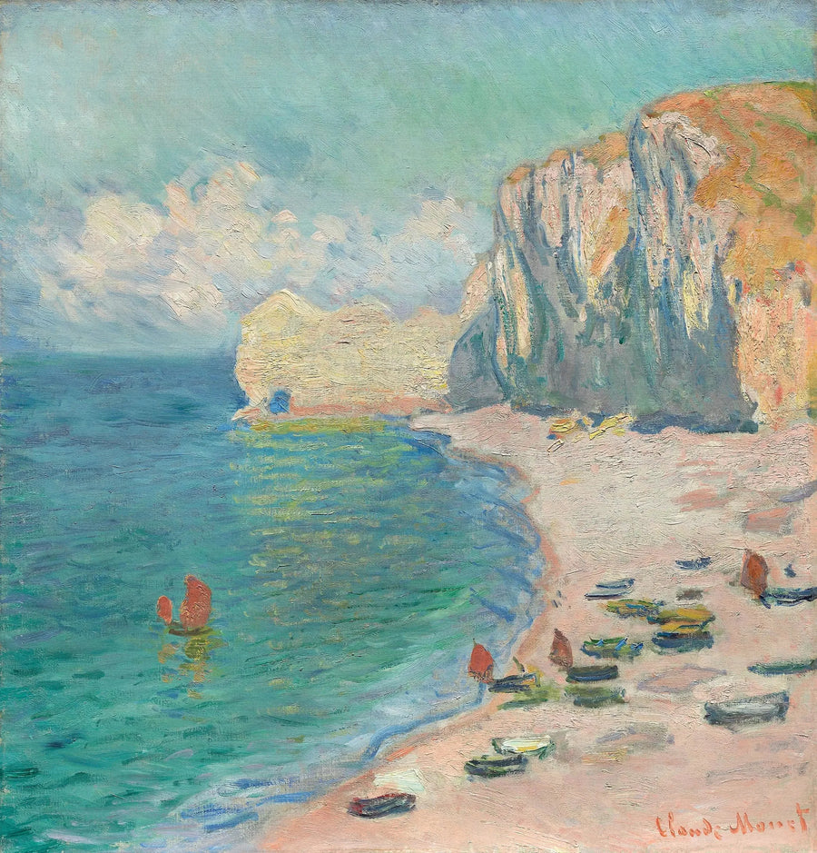 Étretat: Het Strand en de Falaise d'Amont - Claude Monet