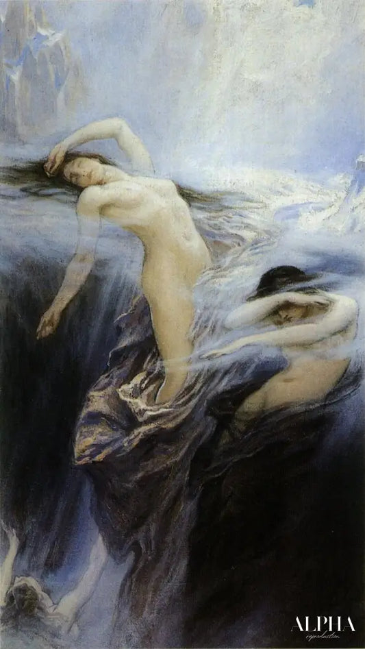 Étude à l'huile pour Clyties de Mist - Herbert Draper - Reproductions de tableaux et peintures haut de gamme