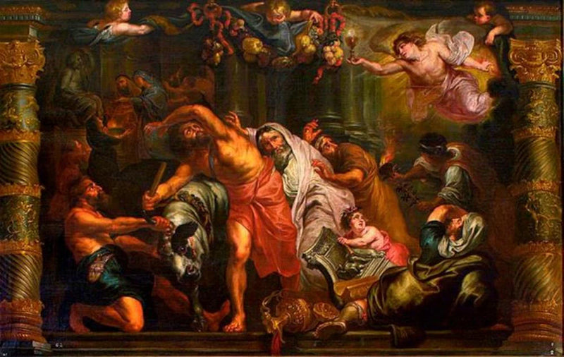 L'Eucharistie surmonte les sacrifices païens - David Teniers III