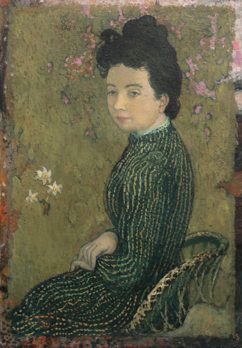 Eva Meurier in groene jurk - Maurice Denis