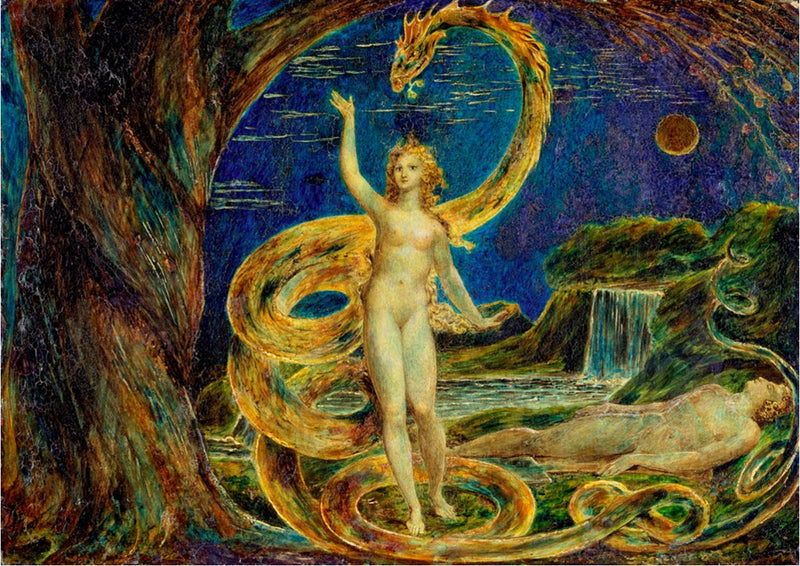 Eva verleid door de slang - William Blake