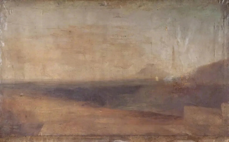 Uitgebreid Landschap met Rivier of Estuarium en een Verre Berg - J. M. W. Turner