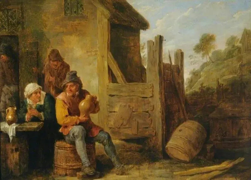 Buitenkant van een herberg: Boeren drinkend - David Teniers de Jonge

Source:
Extérieur d'une auberge : Paysans buvant - David Teniers le Jeune