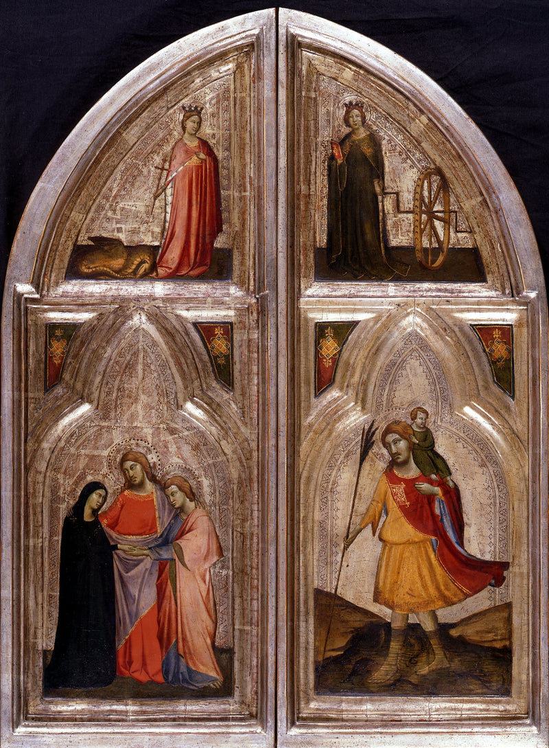 Buitenkant van de luiken van het triptiek - Taddeo Gaddi