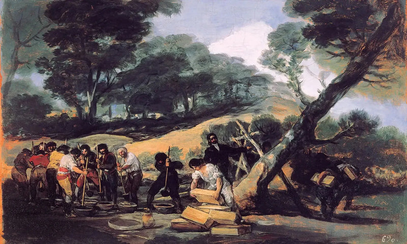 Fabricage van het poeder in de Sierra de Tardienta - Francisco de Goya