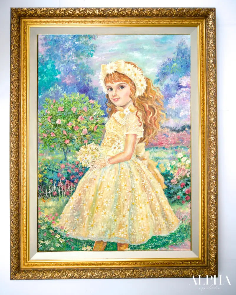 Fairy of Daisy Flowers - Yumi | 50 x 65 cm Reproductions de tableaux à la peinture à l’huile