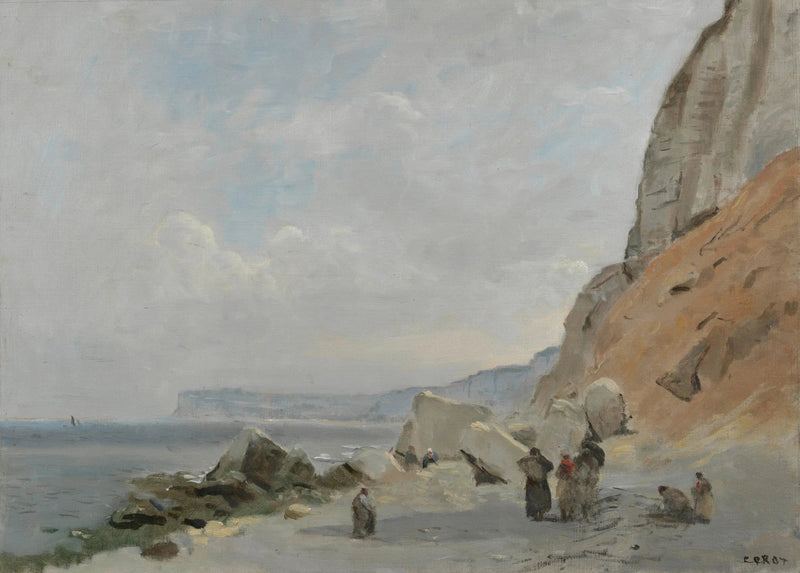 Krijtrotsen bij Yport - Jean-Baptiste Camille Corot