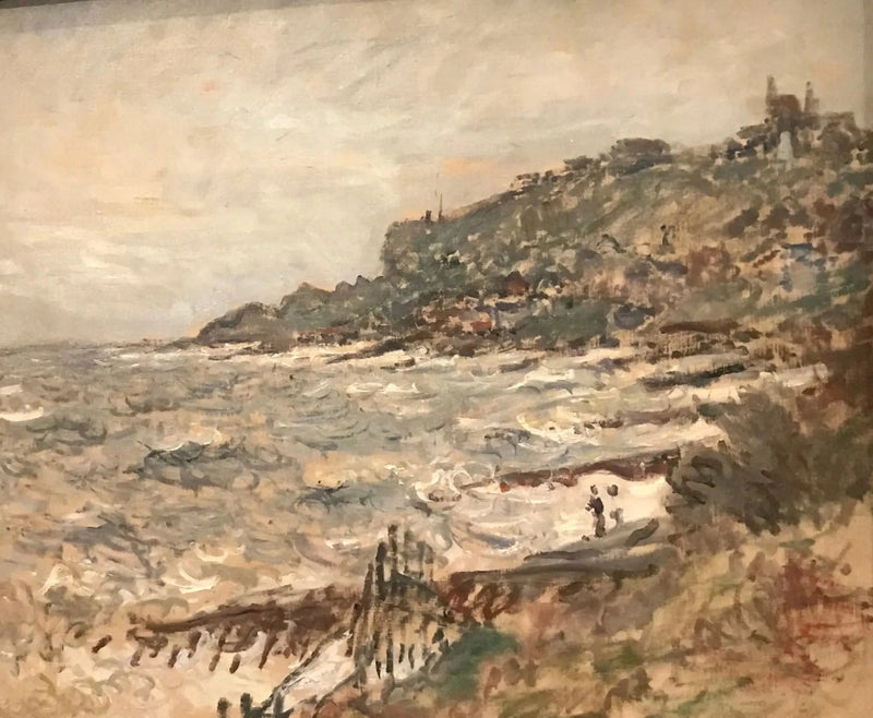 Kliffen bij Sainte-Adresse, grijs weer W689 - Claude Monet