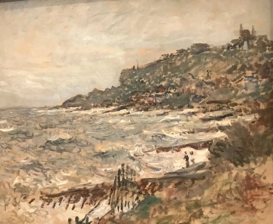Kliffen bij Sainte-Adresse, grijs weer W689 - Claude Monet