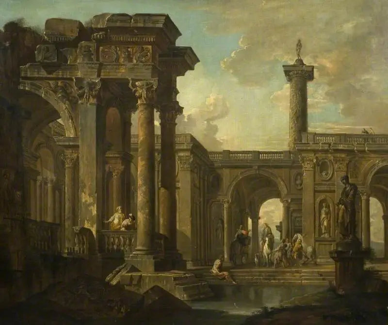 Fantaisie architecturale avec ruines classiques - Giovanni Paolo Panini image 1 reproduction artisanale de tableau