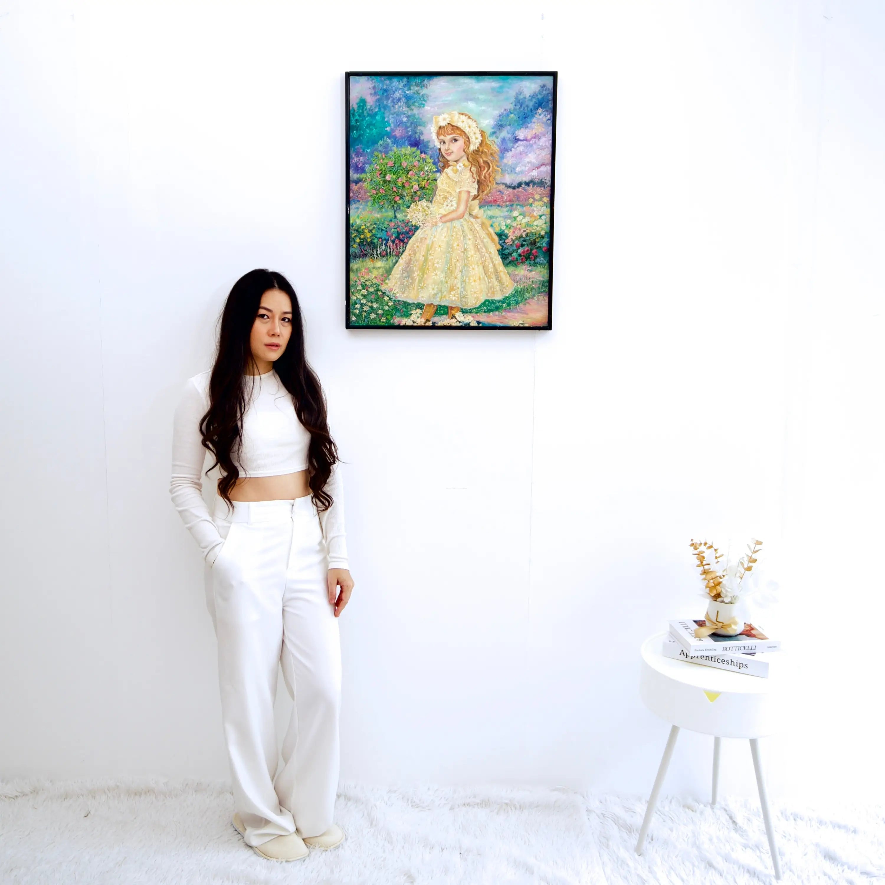Fairy of Daisy Flowers - Yumi | 50 x 65 cm Reproductions de tableaux à la peinture à l’huile