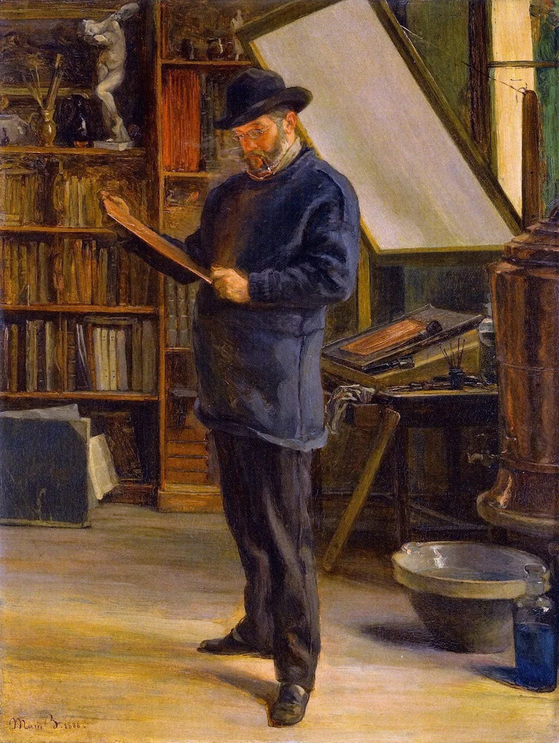 Félix Bracquemond in zijn atelier - Marie Bracquemond