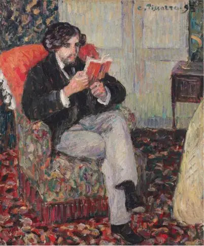 Félix Pissarro aan het lezen - Camille Pissarro