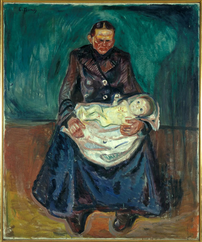 Vrouw met zieke kind. Erfgoed - Edvard Munch