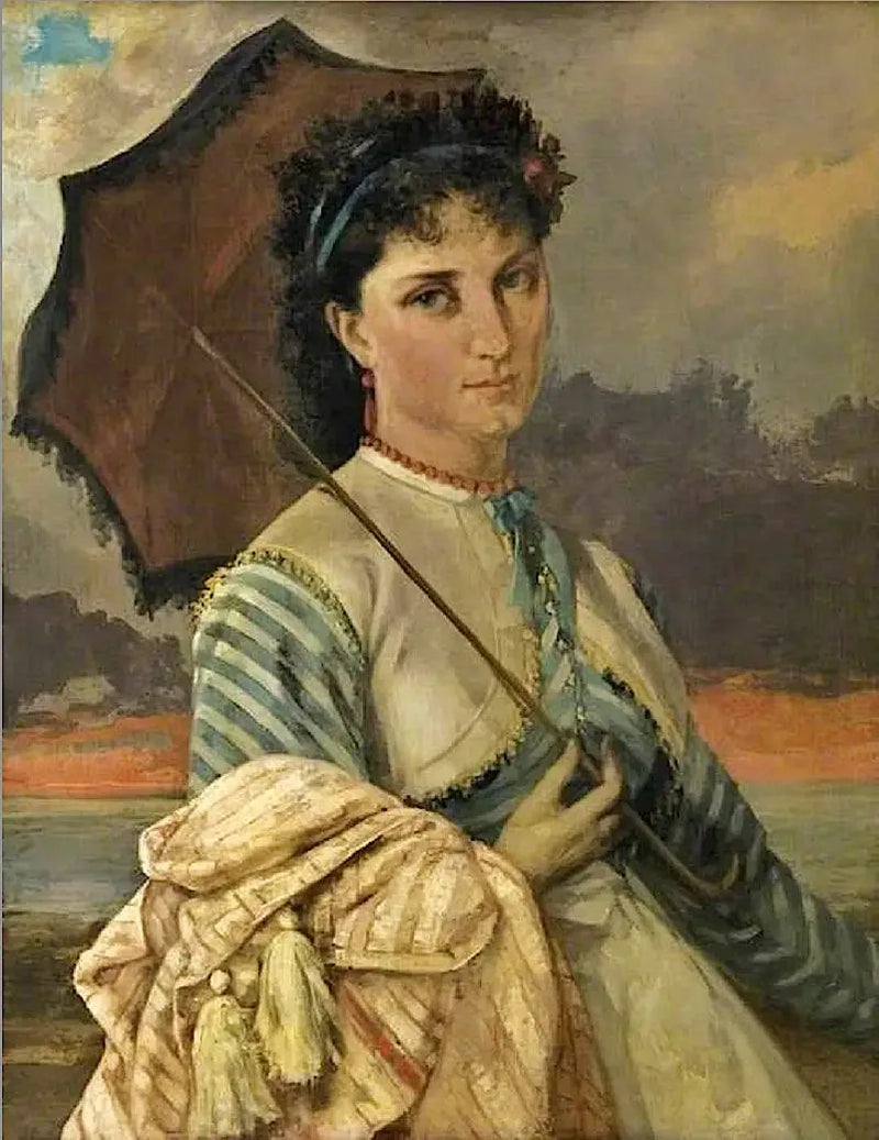 Vrouw met parasol, Meisje Aubé de la Holde - Gustave Courbet