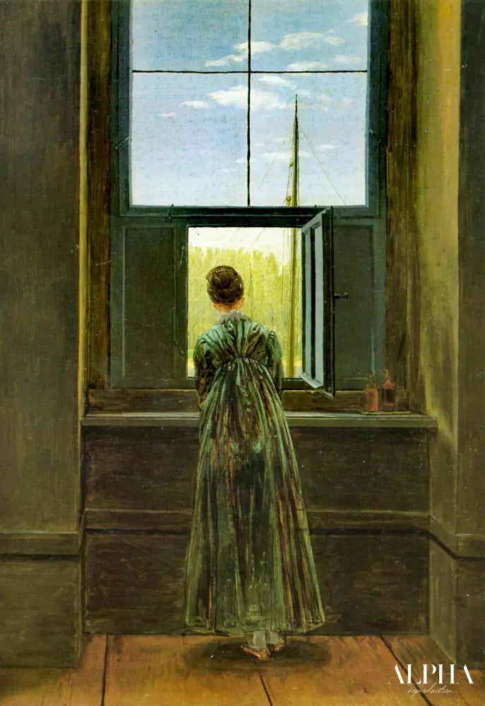 Femme à la fenêtre - Caspar David Friedrich - Reproductions de tableaux et peintures haut de gamme