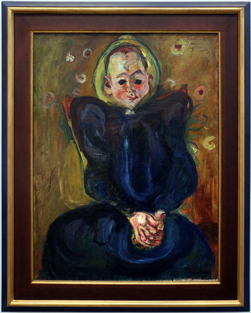 Vrouw in een blauwe jurk - Chaim Soutine
