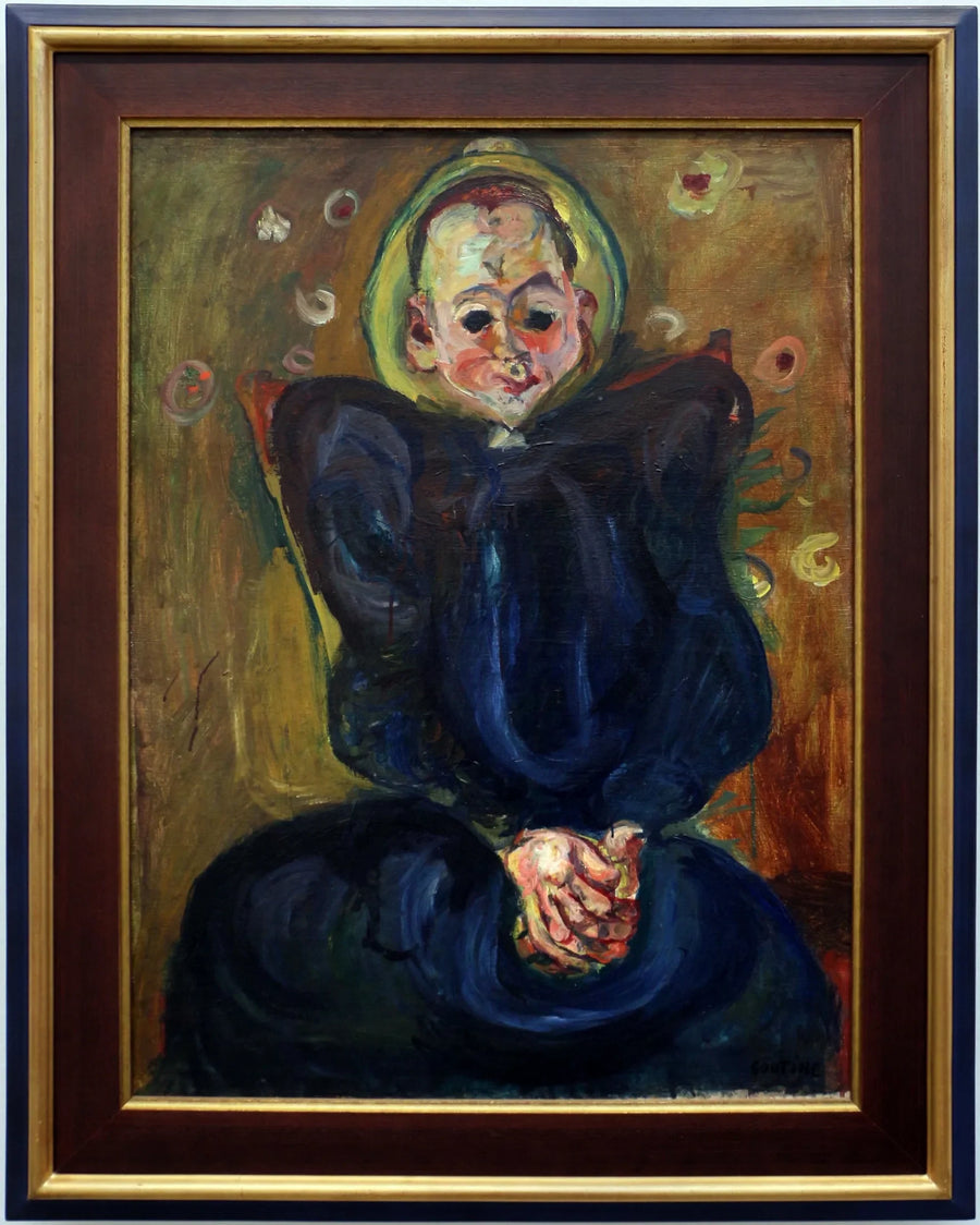 Vrouw in een blauwe jurk - Chaim Soutine