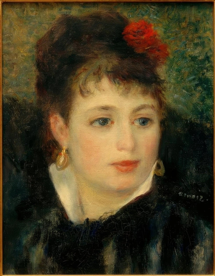 Vrouw met een roos in het haar - Pierre-Auguste Renoir