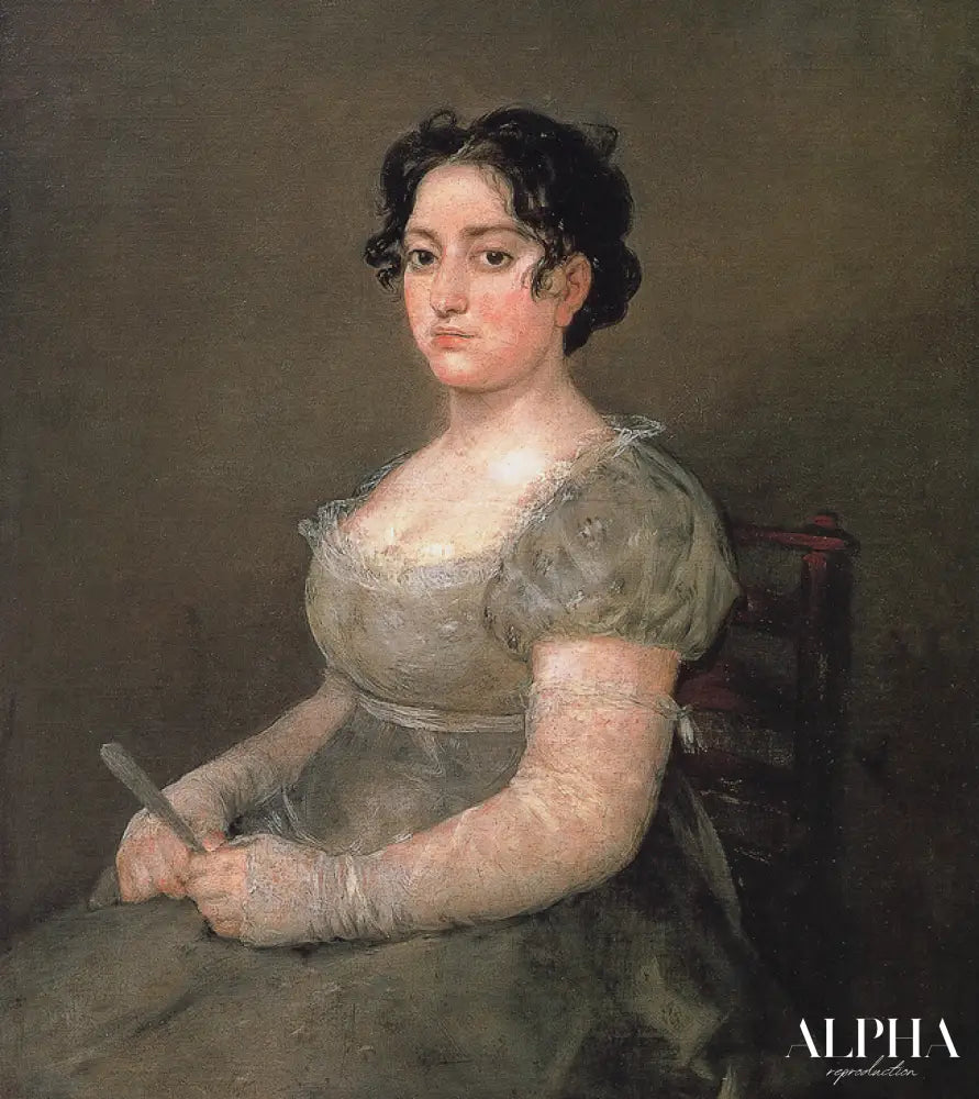 Femme à l'éventail - Francisco de Goya - Reproductions de tableaux et peintures haut de gamme