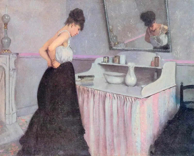 Vrouw aan haar toilet - Gustave Caillebotte