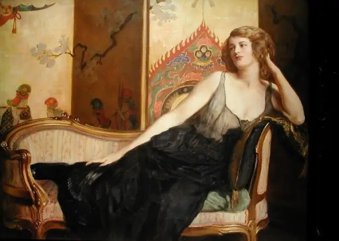 Femme allongée - John Collier image 1 reproduction de peinture à l’huile