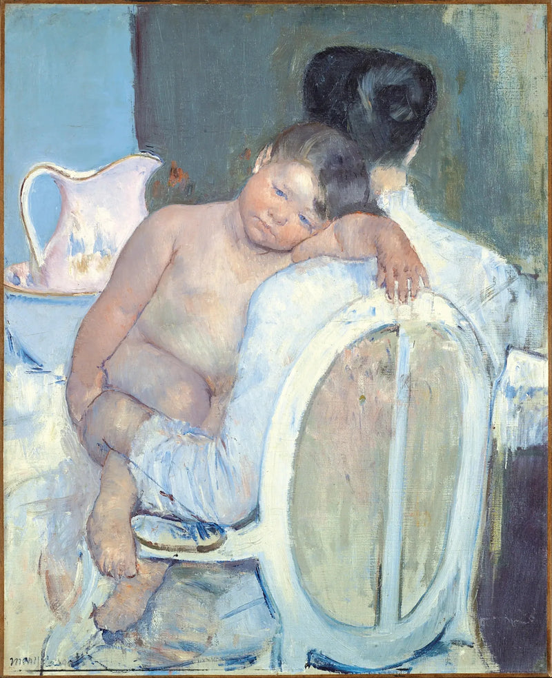 Vrouw zittend met een kind in haar armen - Mary Cassatt