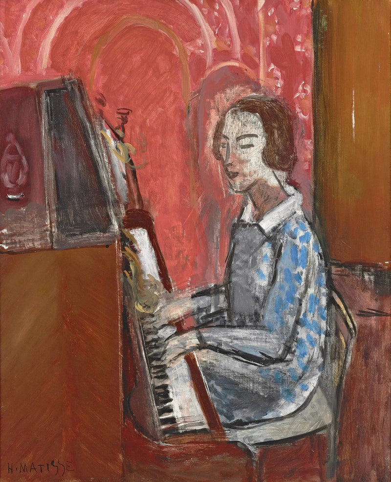 Vrouw zittend voor haar piano - Henri Matisse