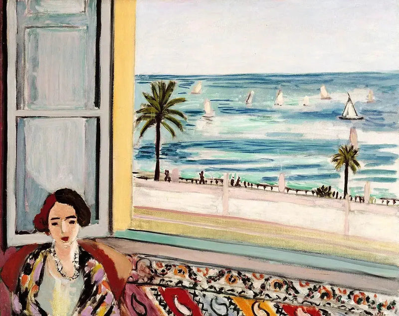 Zittende vrouw, met de rug naar het open raam - Henri Matisse