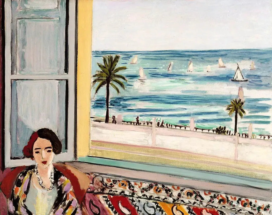 Zittende vrouw, met de rug naar het open raam - Henri Matisse