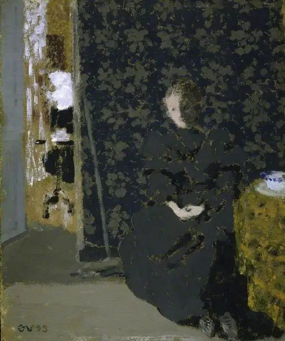 Zittende vrouw: kopje koffie - Édouard Vuillard