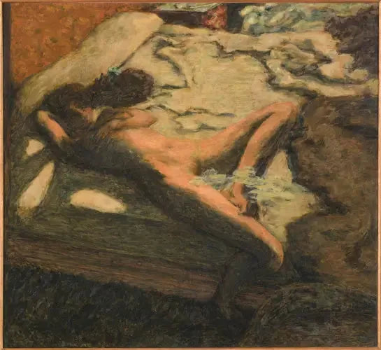 Slapende vrouw op een bed - Pierre Bonnard