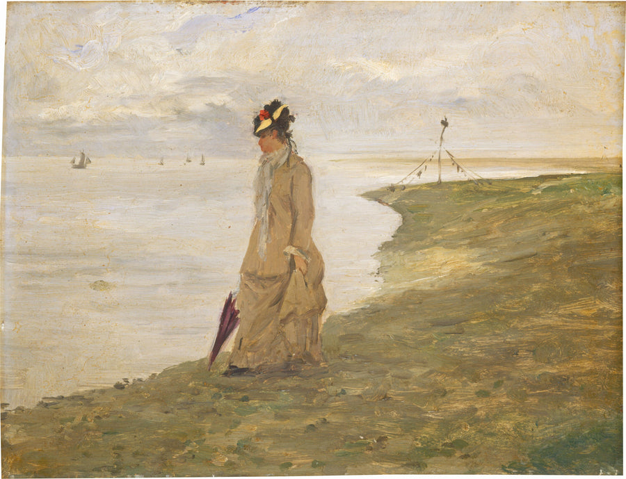 Femme au bord de la mer - French 19th Century