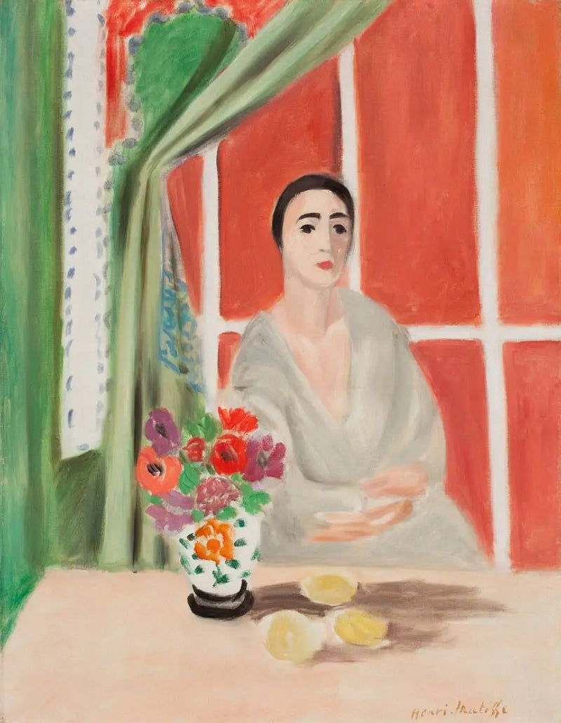 Vrouw met boeket - Henri Matisse