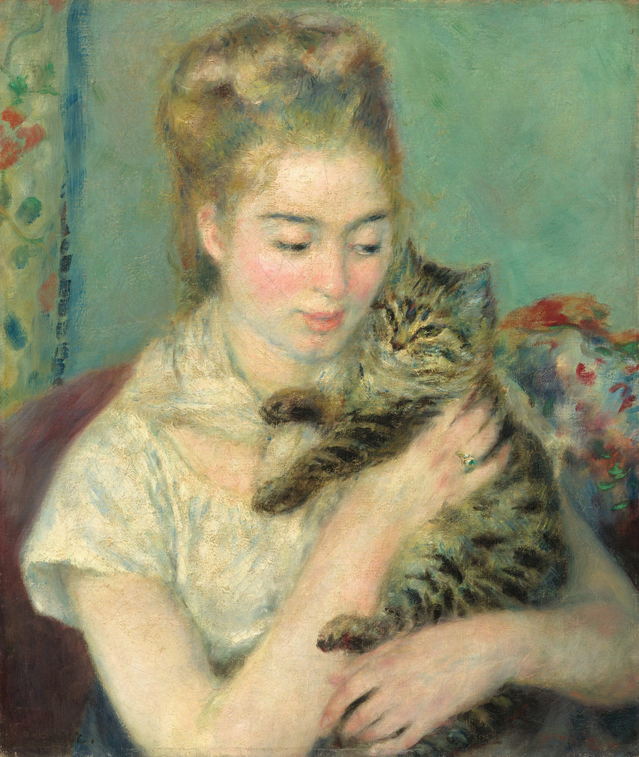 Vrouw met kat - Pierre-Auguste Renoir