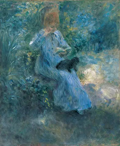 Vrouw met zwarte hond - Pierre-Auguste Renoir