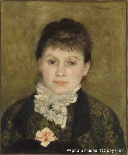 Vrouw met witte kraag - Pierre-Auguste Renoir