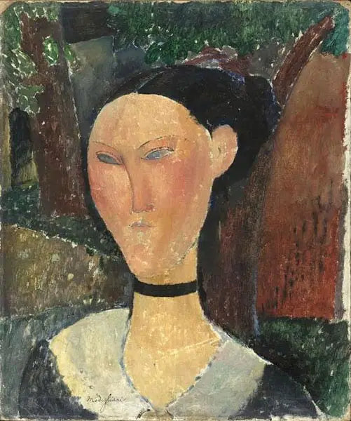 Vrouw met fluwelen lint - Amedeo Modigliani