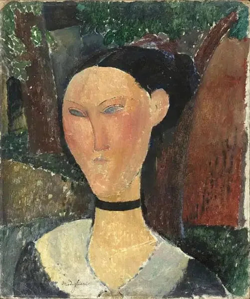 Vrouw met fluwelen lint - Amedeo Modigliani