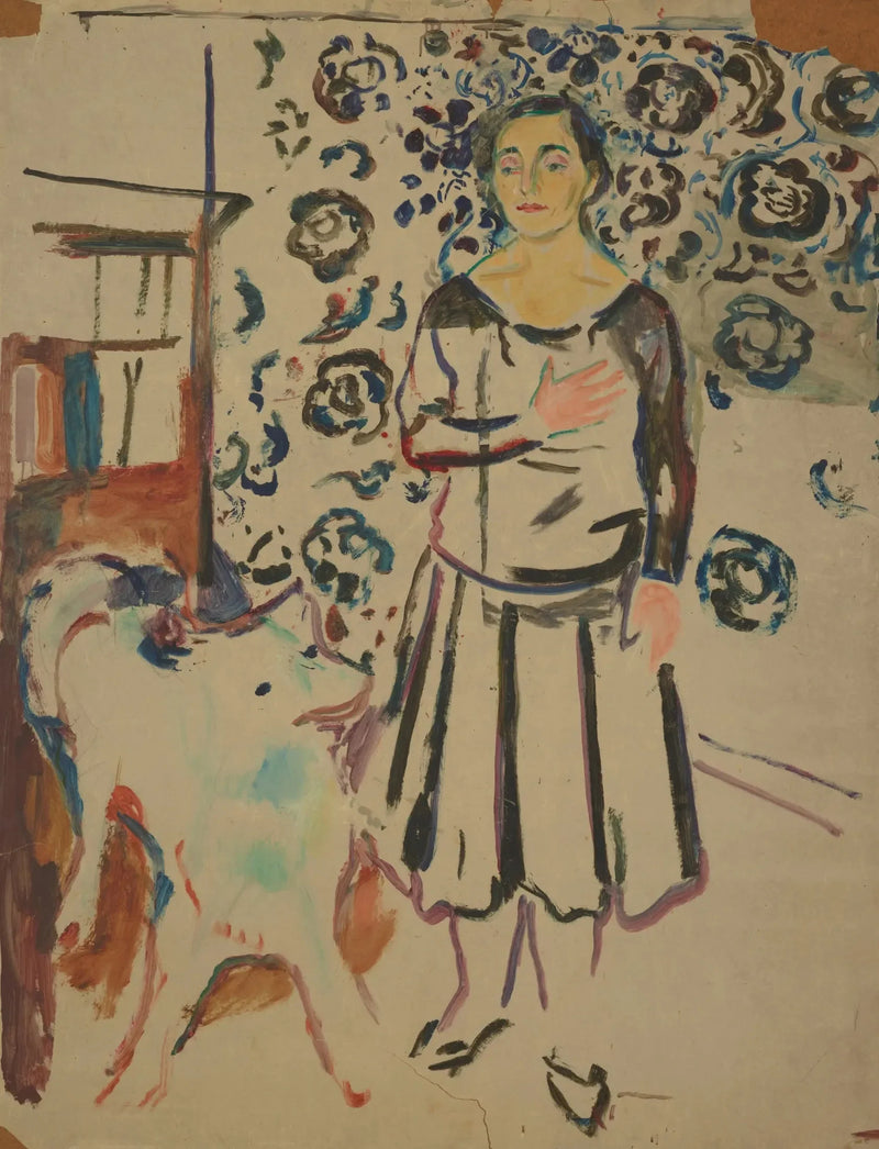 Vrouw met samojede - Edvard Munch